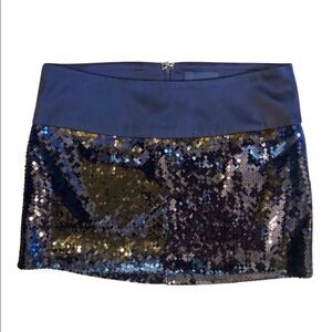 XXI Forever 21 Black S/P Small Sexy Sequin Short Mini Skirt Holiday Party Zipper